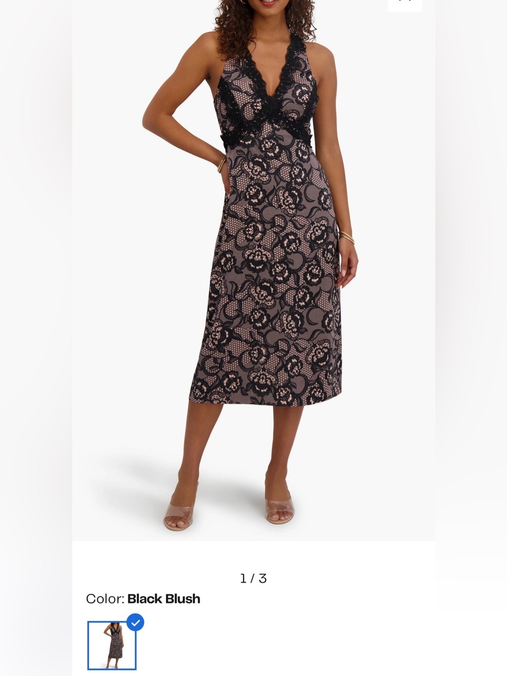 Siena Satin Lace Midi Dress